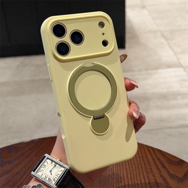 Liquid Silicone Magnetic Rotating Bracket Phone Case for iPhone 17 Pro Max - Precision Fit & Full Coverage