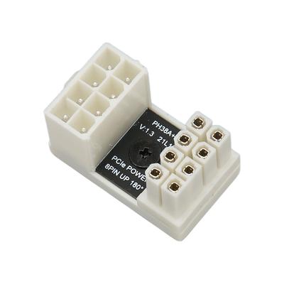 GPU PCIe Connector White 8Pin 180 Degrees ABS Shell Thick Copper Graphics Card Power Connector for Desktop Computer