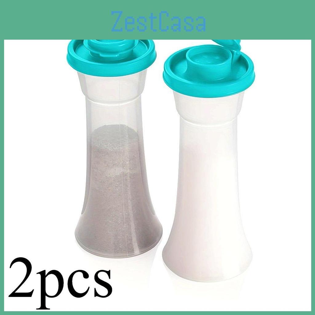 Salt Proof Moisture And Plastic Pepper Shakers With Lids 2pcs Plastic Moisture Proof Timer Covered Home Kitchen Restaurant Camping