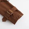 BITCED Women's Long Trench Coat with Waist Cinch Cotton-Blend Fashion Jacket with Long Sleeves