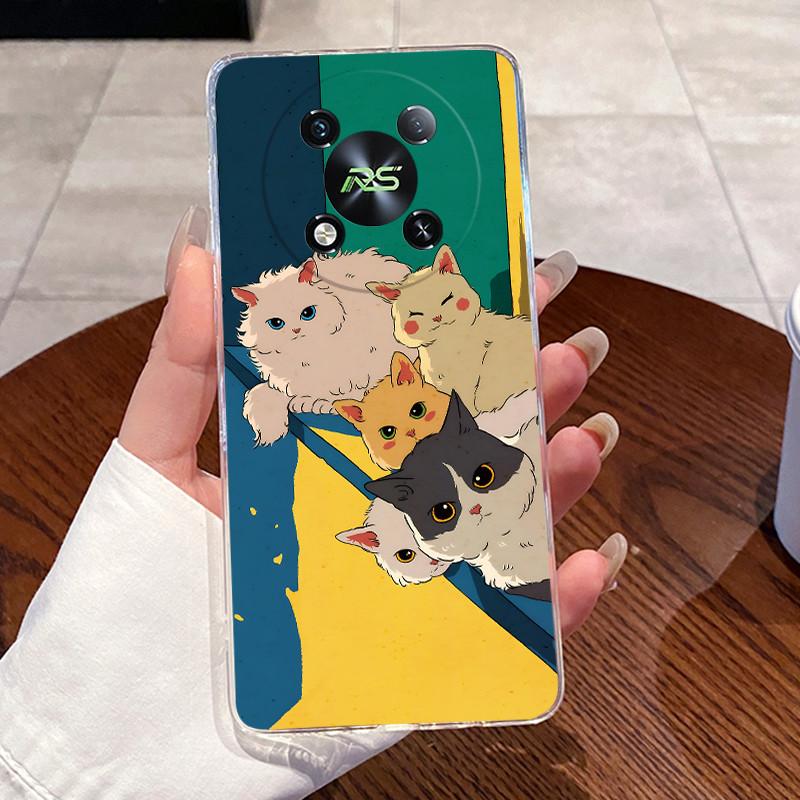 Casing For ITEL RS4 S666LN Case Aesthetic Fashion Cute Cat Cartoon Astronaut Soft Silicone Back Cover Transparent TPU Phone Case