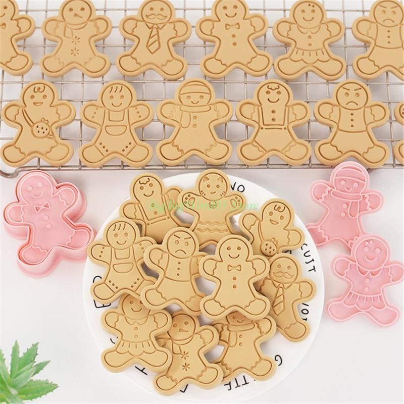 24TE Christmas Biscuits Stamps Gingerbreads Man Biscuit Cutter Baking Accessories