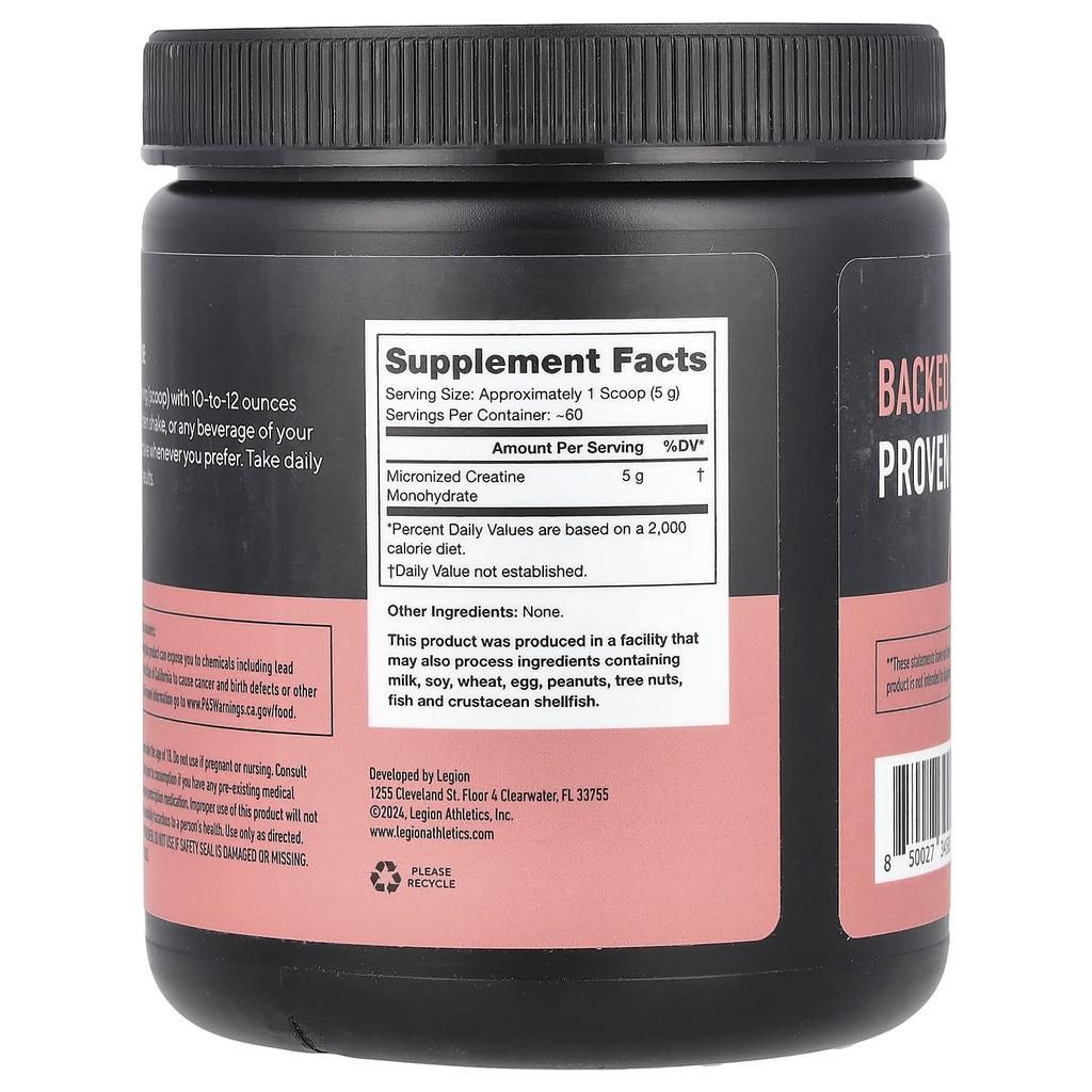 Creatine, Micronized Creatine Monohydrate, Unflavored, 312G (0.69Lb)