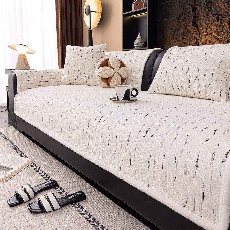 Soft and Sticky Sofa Cover Anti Slip Straight Row One-piece Laying Sofa Cushion Cover Skin Friendly Suitable for All Seasons