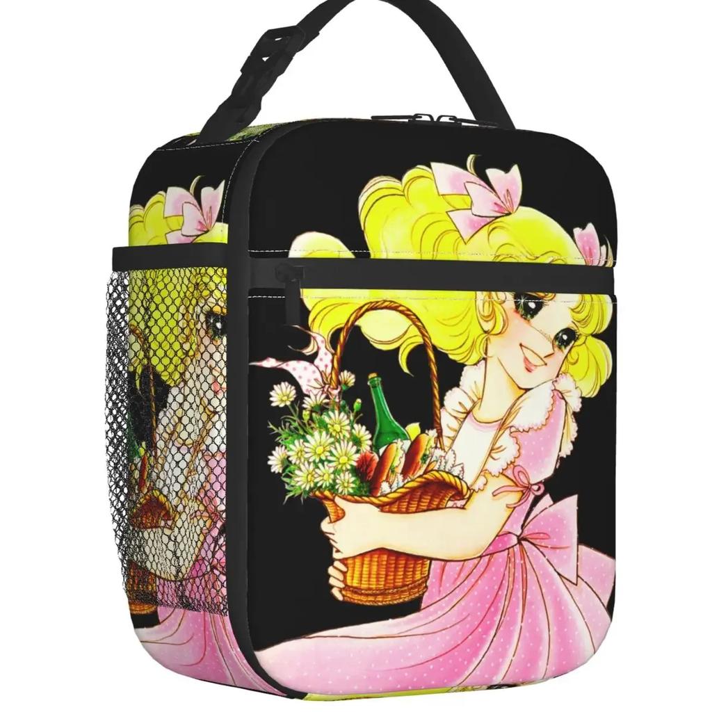 Candy Candy Insulated Lunch Bags for Women Anime Manga Cartoon Girl Portable Thermal Cooler Food Lunch Box School