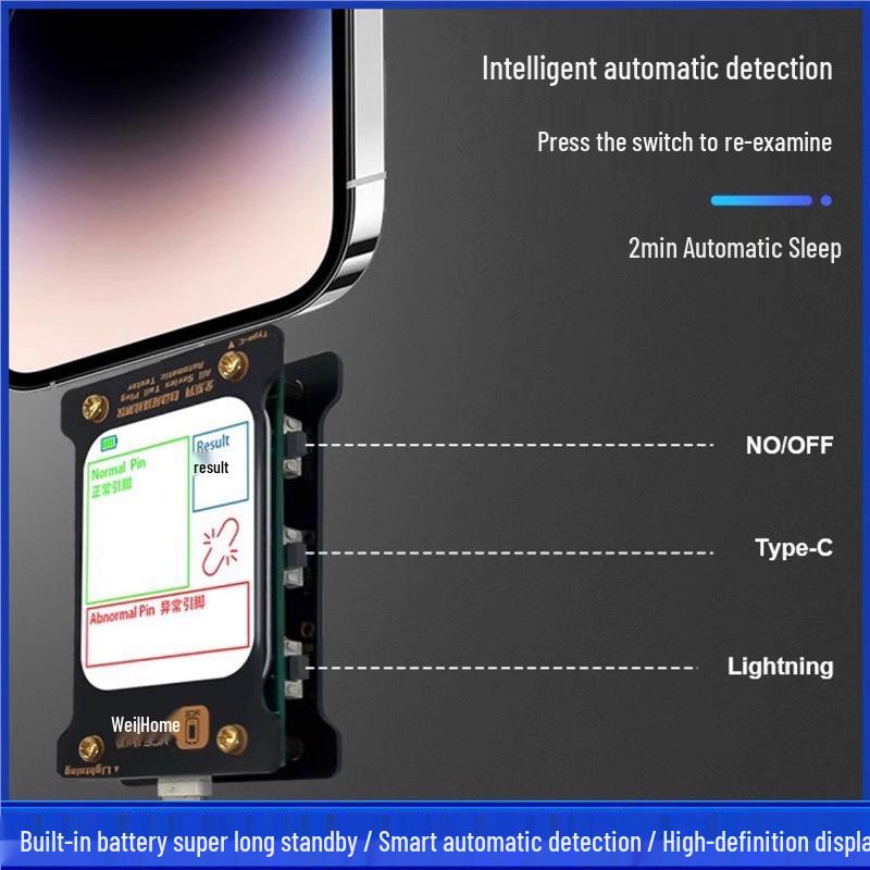 Weixiu Jia Series: Automatic Tail Plug Detection Instruments for Type-C, Apple, Huawei, and Xiaomi Repair.