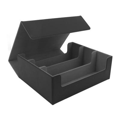 Card Deck Box 3 Rows Large Capacity Magnetic Closure PU Leather Card Deck Storage Case for Game