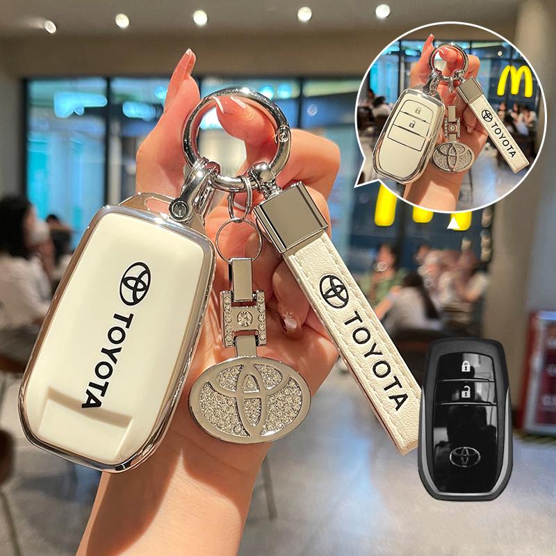 Fashion TPU Car Key Case Full Cover for Toyota CHR Hilux Fortuner Land Cruiser 200 Camry Corolla Crown RAV4 Highland Accessories