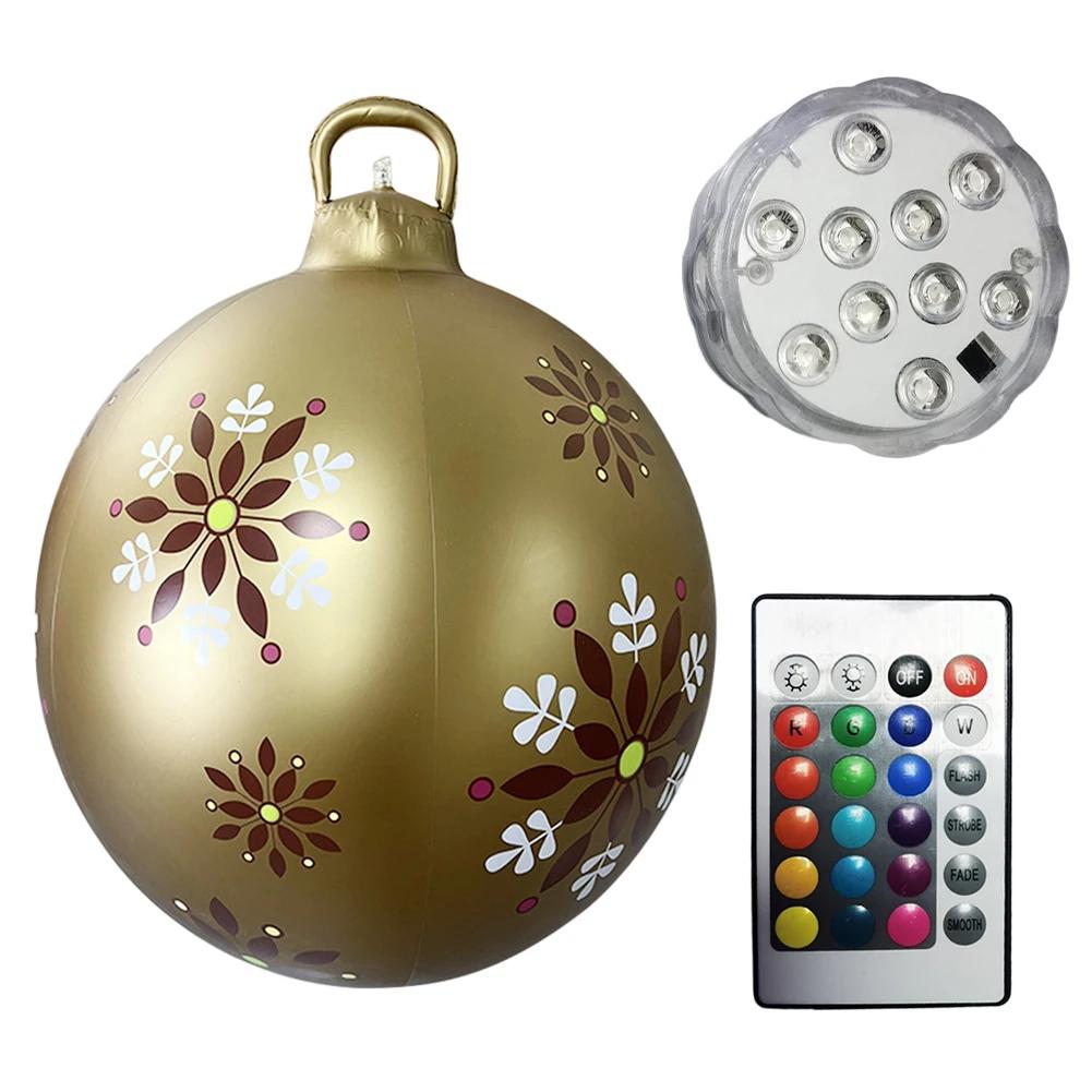 PVC Inflatable Christmas Ball Garden Decoration Ornaments Ball 60CM Xmas New Years Party Atmosphere Ball Yard Lawn Porch Decor