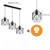 Black Vintage Industrial 3-Light Ceiling Lamp – Adjustable Semi Flush Mount Pendant Fixture for Dining/Living Room