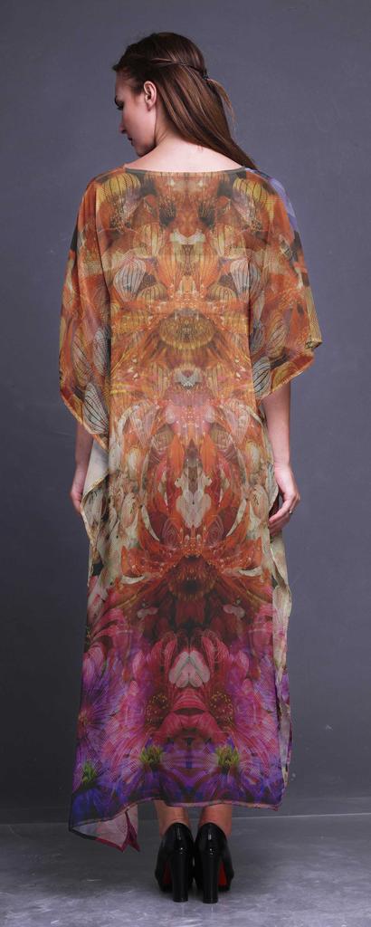 Phagun Daisy & Wild Flower Floral Ladies Kaftan Holiday Loungewear Maxi Dress Beach