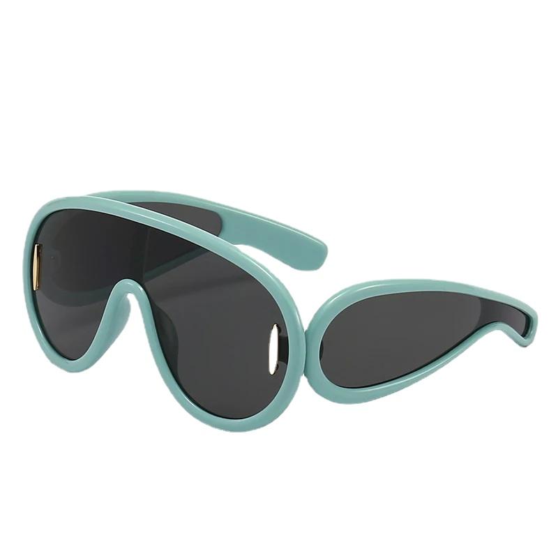 Oversized Y2K Punk One-Piece Sunglasses Women Sports Wave Mask Sun Glasses Luxury Steampunk Eyewear
