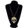 Women's Vintage Gothic Carved Flowers Skull Pendant Chain Necklace Long Sweater Chain Fashion Jewelr