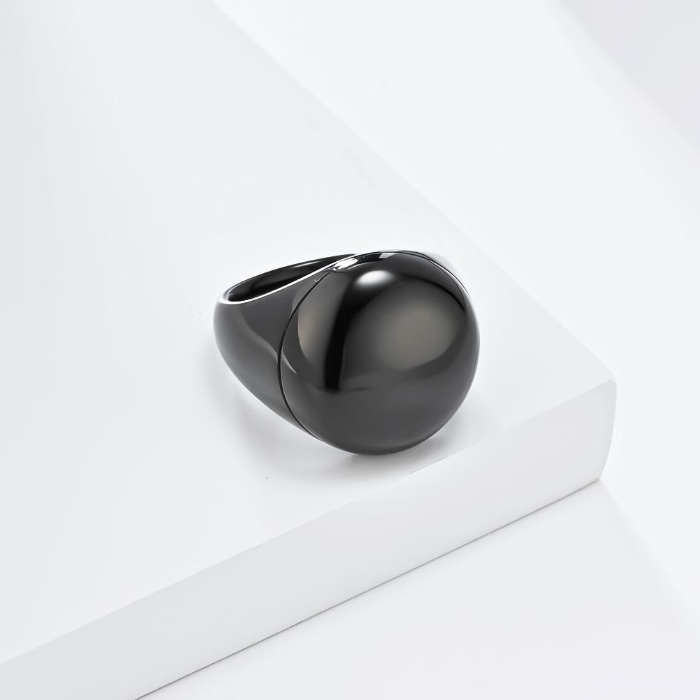 Ring für Herren, schlichte, glänzende Oberfläche, Titanstahl, Unisex, Hip-Hop-Paarschmuck, schwarz, personalisierte gestapelte Fingerringe für Männer