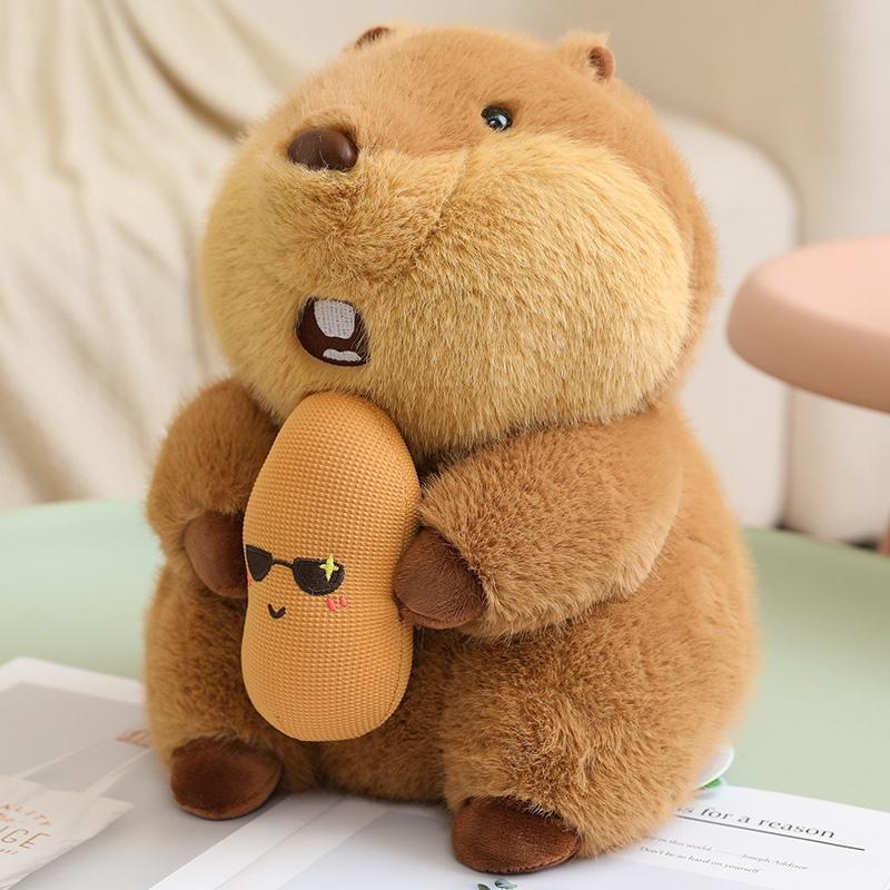 High-Quality Marmot Beaver Hug Food Animal Stuffed Toy Adorable Xmas Birthday Gift Cuddly Lifelike Groundhog Capybara Plush Gift
