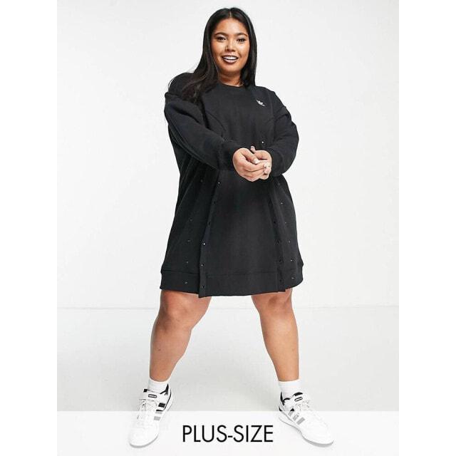 

Черное платье-свитер adidas Originals Plus