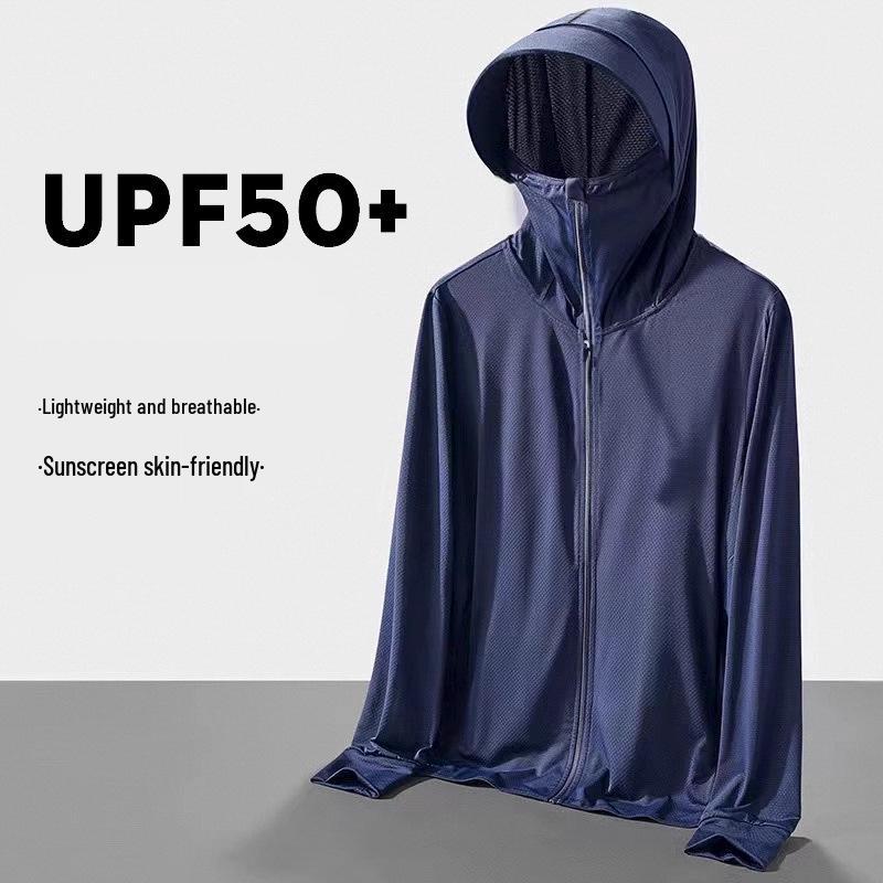 Men's Summer UV Protection Ice Silk Jacket - Ultra-Thin, Breathable, Ideal for Outdoor Fishing.