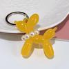 Translucent Candy Pearl Balloon Dog Keychain Pendant