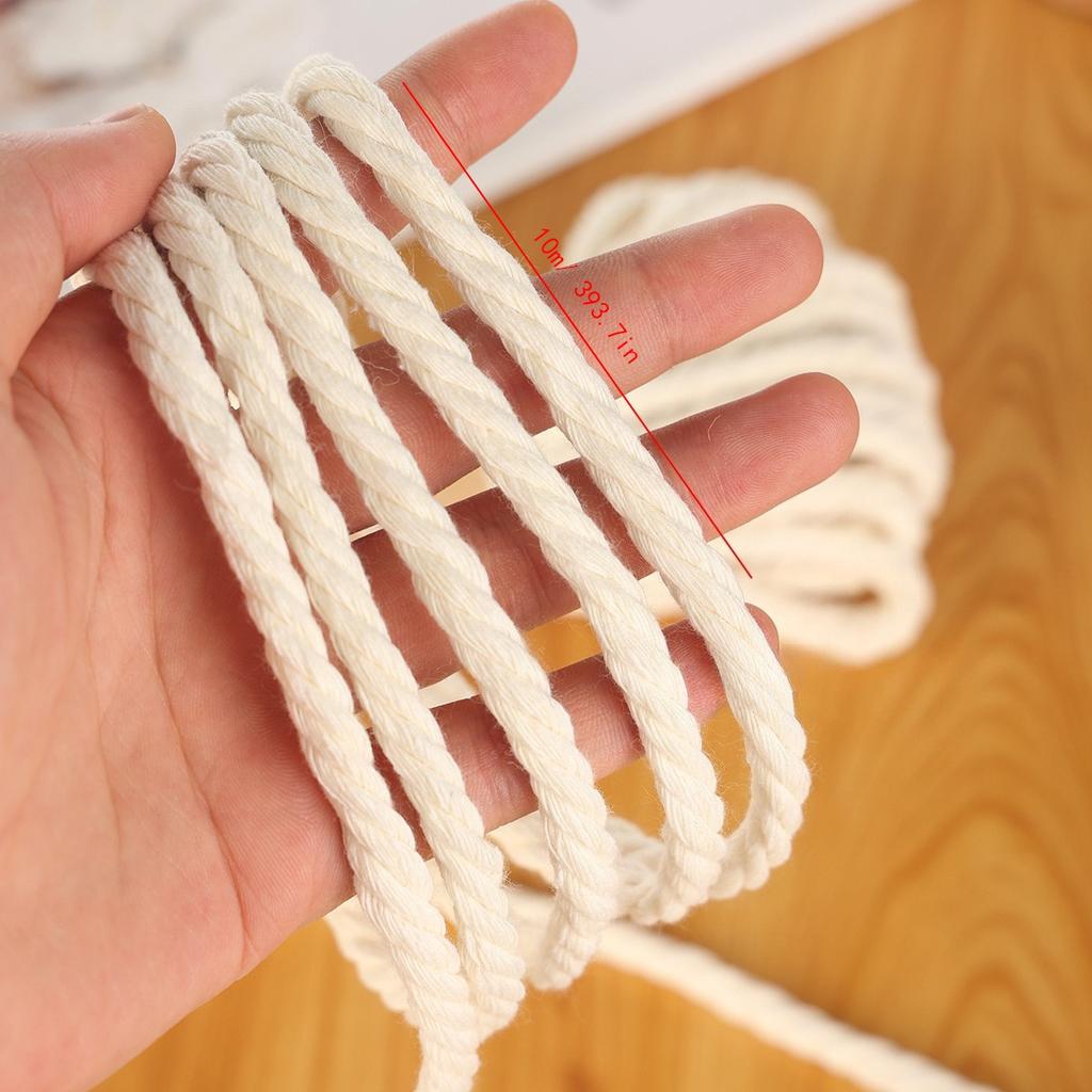 6mm Macrame Cord Cotton Cream White Rope for Bohemian Wall Hanging, DIY Weaving and Tapestry Making