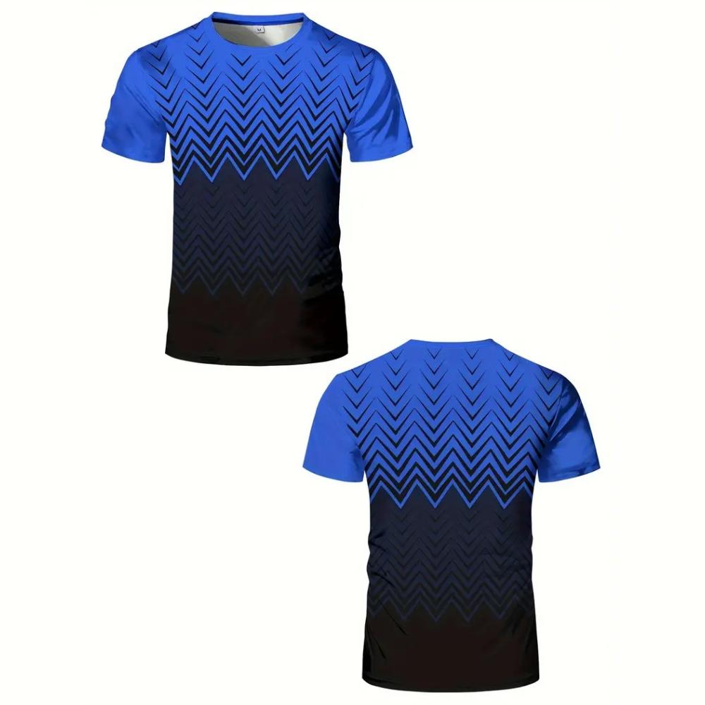 Fitnessstudio Mann T-Shirt Geometrische Farbblöcke Druck Sport Fitnessstudio Kurze Ärmel T-Shirts Schnell Trocknend Laufen Männer Übergroße Kleidung