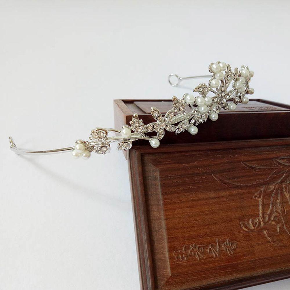 Wedding Fashion Flower Bride Imitation Pearl Rhinestone Crowns Prom Diadem Bridal Tiaras Headpiece