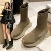 Women Ankle Boots Sock Boots Slip On High Heeled Platform Boots Botas De Mujer Platform Boots Women Shoes