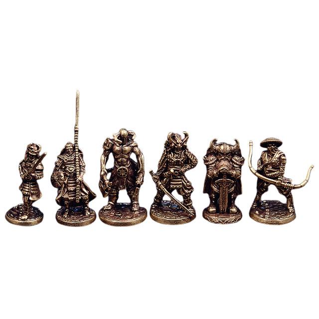 Bronze Japanese Shogunate Samurai Ancient Soldier Toy Model Finished Table Game Car Ornament Figure