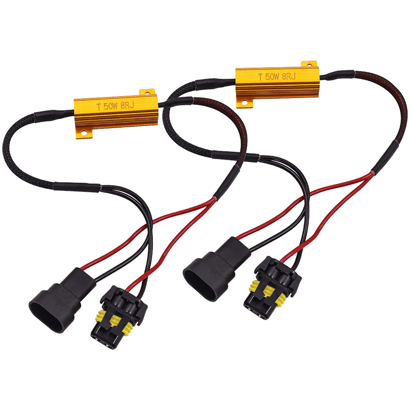 

Aoling 9005 9006 Канселлер предупреждений Канселлер предупреждений Предотвращение перегорания светодиодной лампы Предупреждающий свет Канселлер индикатора дальнего света 2 штуки HB3, HB4, LED, золотой