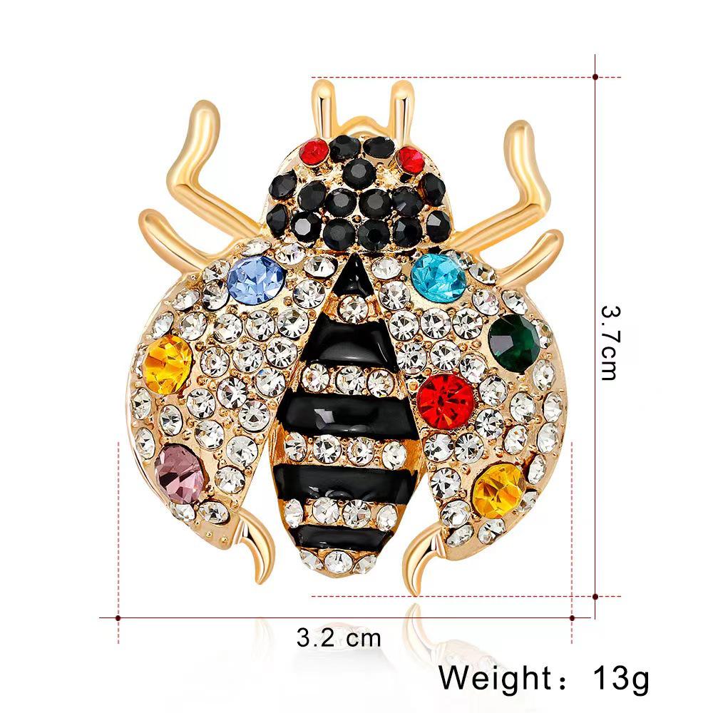 

Элегантная брошь-божья коровка с бриллиантами - булавка-жук из высококачественного сплава с эмалью, идеально подходит для аксессуаров для одежды.