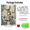 Unique 5D Framed Pearl Painting Kit with Funny Reading Donkey Pattern Sparkling Bead Art Canvas DIY Handmade Craft for Living Room Decor