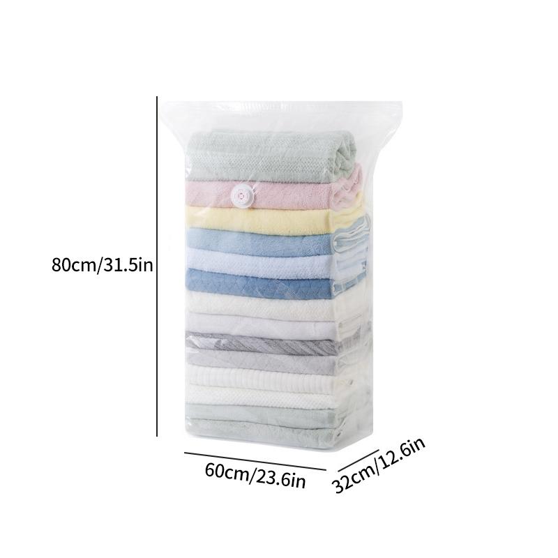 Compression Storage Bag Reusable Space Saver Bag for Clothes Quilt Storage Bag Wardrobe Transparent Large Travel Packing Bag