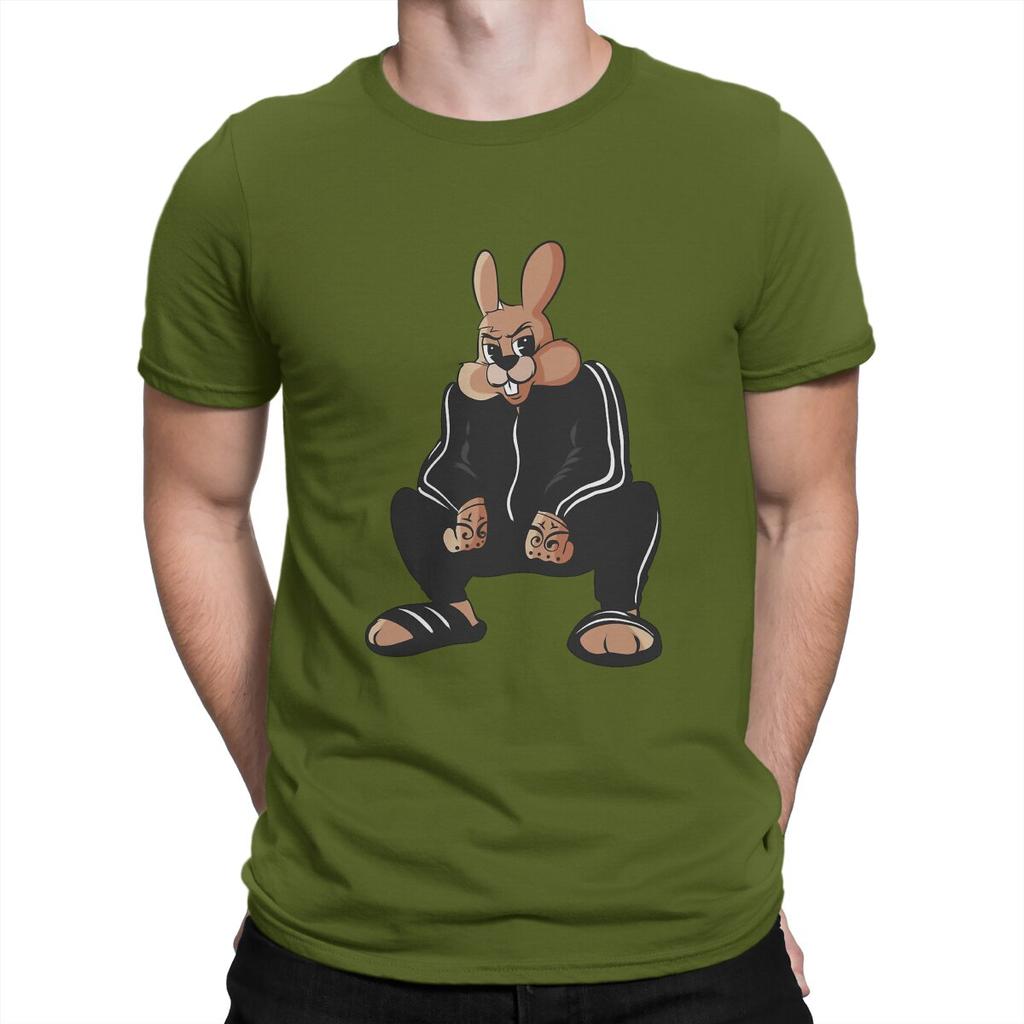 Rabbit Russian Cyka Blyat Mans TShirt Nu Pogodi Well Just You Wait Wolf Hare Cartoon Crewneck Tops Fabric T Shirt Humor