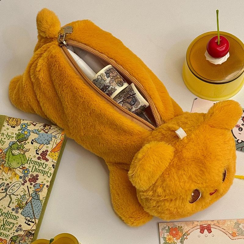 Niedliche Plüsch Butter Bär Puppe Federmäppchen Student Schreibwaren Schulsachen Kosmetik Aufbewahrungstasche Geschenke