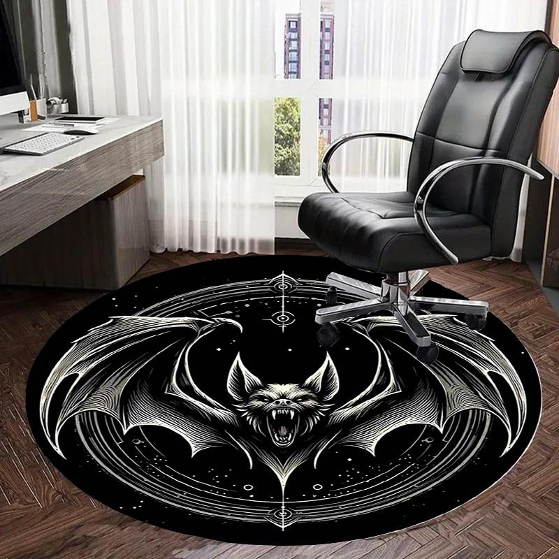 1pc Office Carpet Chair Mats Bat Symbol Tattoo Design Perfect for Decorating Office Chairs, Living Rooms, Or Bedrooms