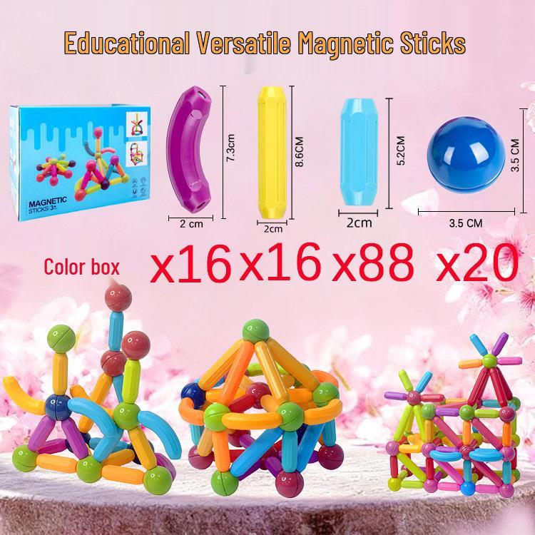 Magnetic Sticks Educational Toys: Large Particle Blocks for Early Childhood Learning and Assembly