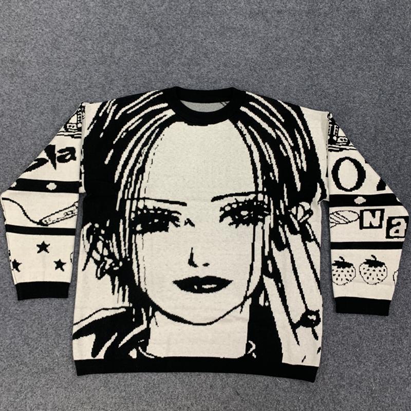 Европейский и американский осенне-зимний мужской и женский свитер с длинным рукавом персонализированный уличный свитер с круглым вырезом XL чёрный 2600₽