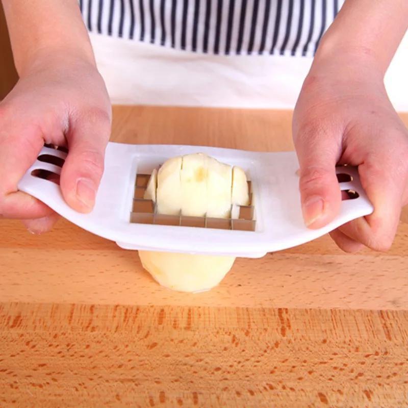 New Stainless Steel Vegetable Potato Slicer Cutter Chopper Chips Making Tool Potato Cutting Fries Tool Kitchen Accessory Gadgets