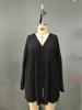 Brushed Solid Color Knit Plus Size Women's Coat - Autumn & Winter, Long-Sleeved, Loose Mid-Length