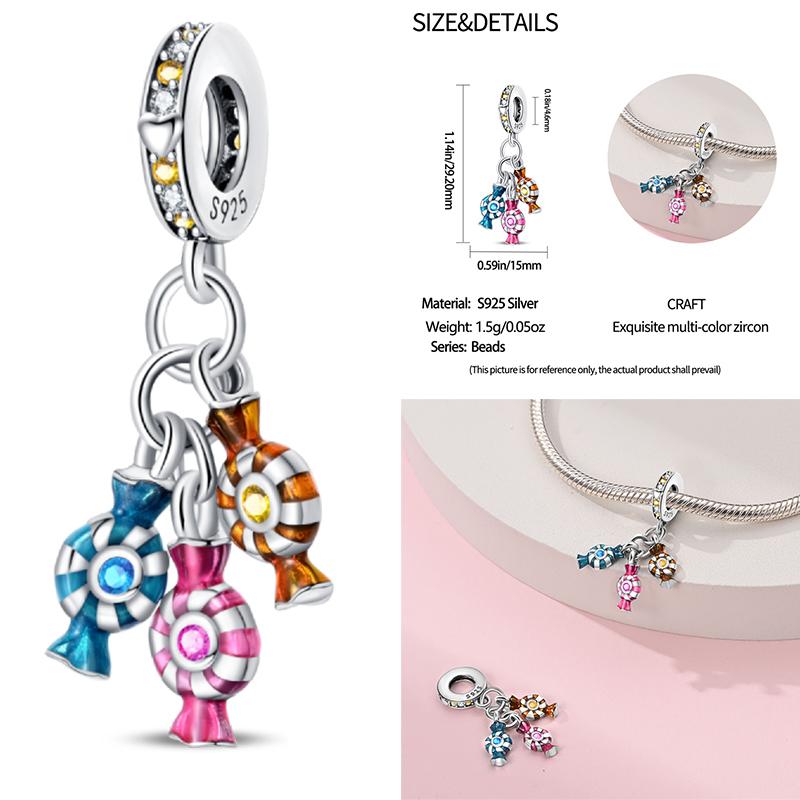 925 Sterling Silver Pumpkin Candy Chocolate Coffee Cup Strawberry Cake Charms Beads Fit 4MM hole diameter Bracelets DIY Jewelry