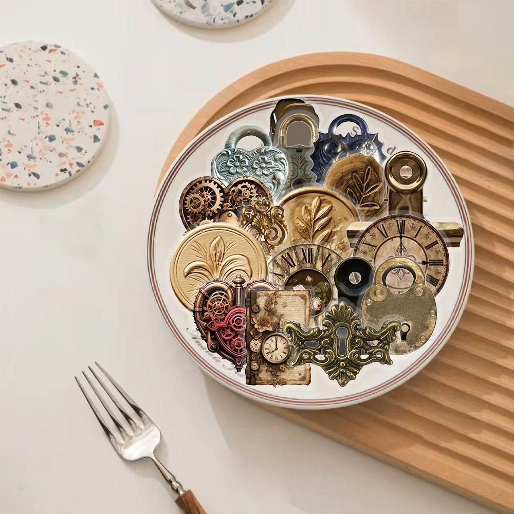 50PCS Vintage photo Frame Stickers Cartoon Phone Coffee Landscape Skateboard Cafe Luggage Decoration Watercolor Wall Art Sticker