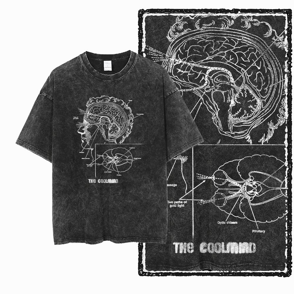 

G Acid Washed Black Vintage Cotton COOLMIND Printed Unisexs Tshirt Streetwear Big Size Cool Oneck Unisexs Tee Tshirt S