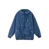 Li-Ning Wade Series Loose-Fit Washed Denim Hooded Jacket Men Outerwear Denim-Blue AJDR241-4