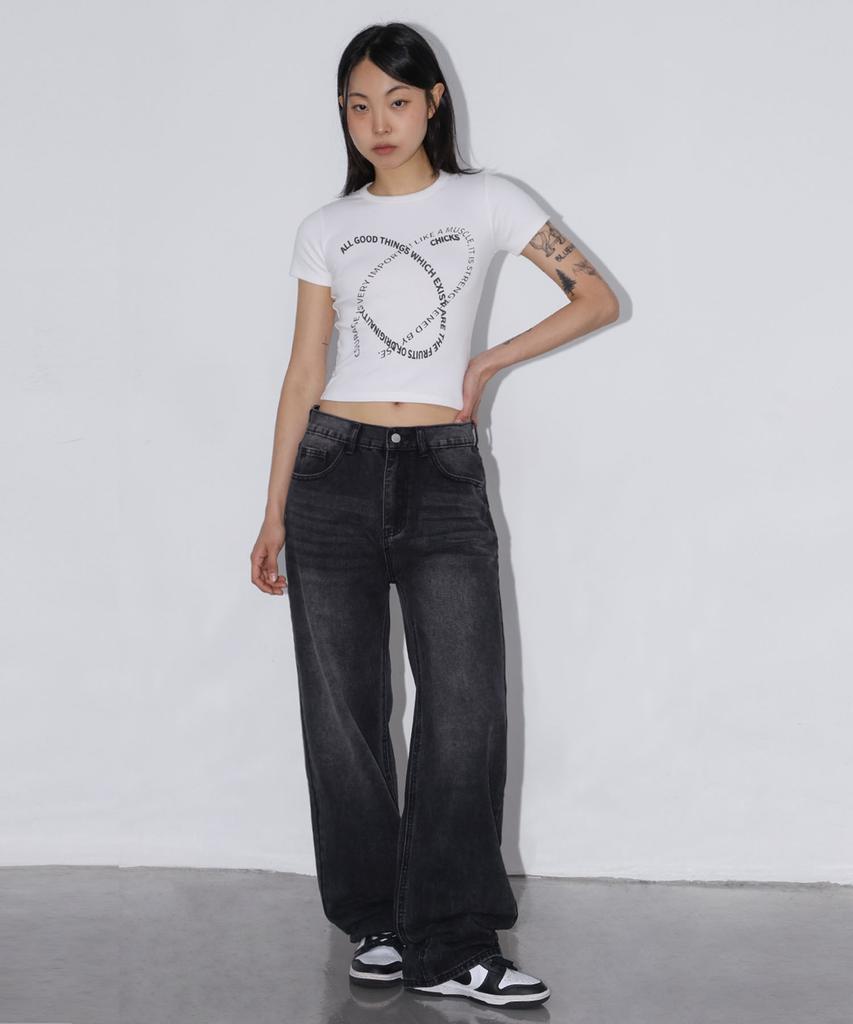 CHICKS All Good Crop Short Sleeve Tee Short Sleeve T-Shirt