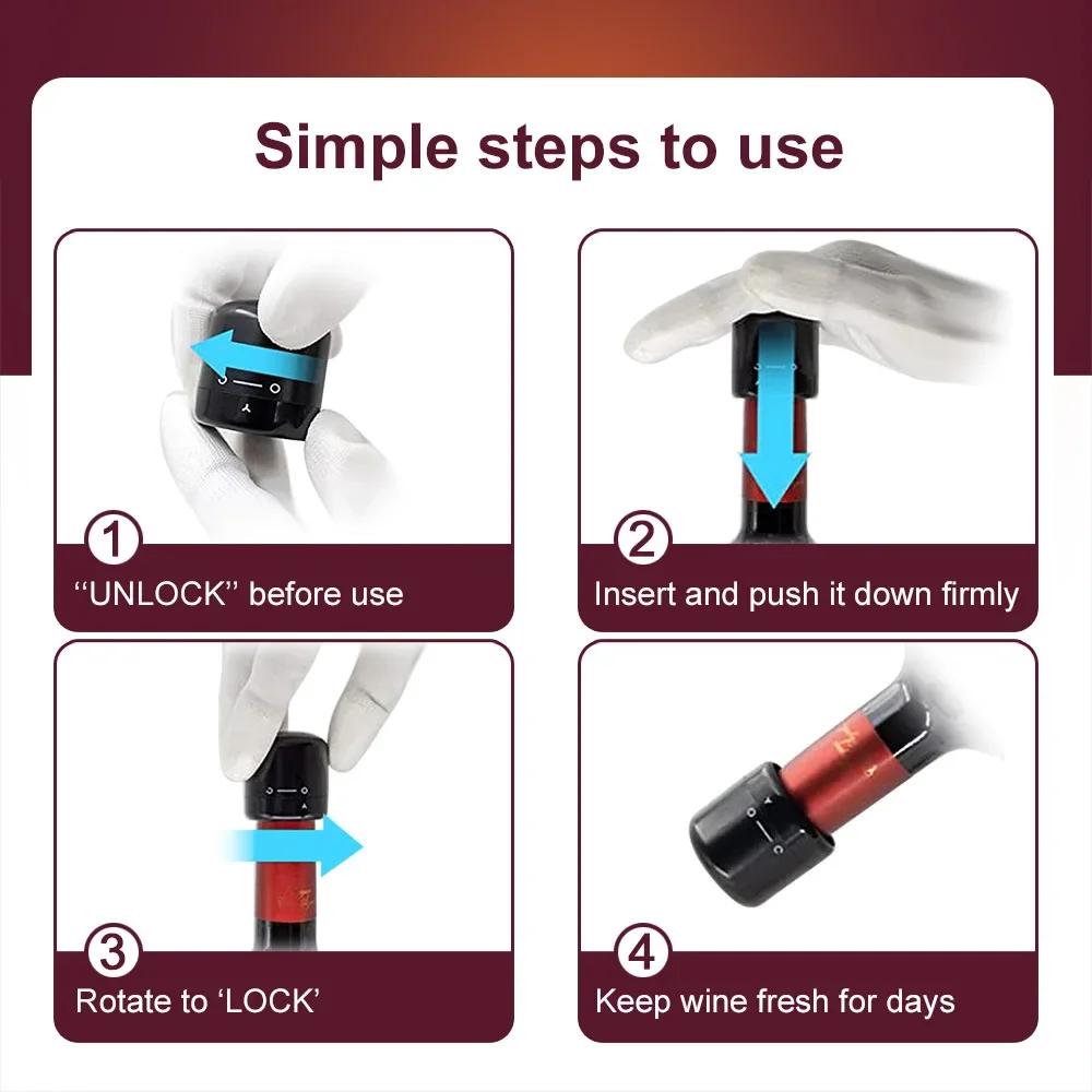 Mini Vacuum Wine Bottle Stopper Reusable Household Sealed Red Wine Bottle Stopper Champagne Bottle Stopper Bar Accessories