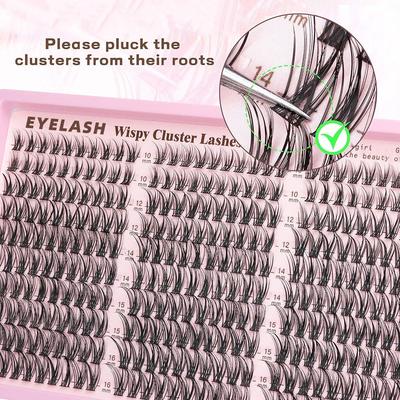 Large Capacity Self-Grafting False Eyelashes 10-16Mm Mixed Single Cluster Diy Extension Eyelash Set