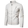 Men's Cross-Border Leather Stand-Up Collar Motorcycle Jacket - European and American Style Spring Outerwear