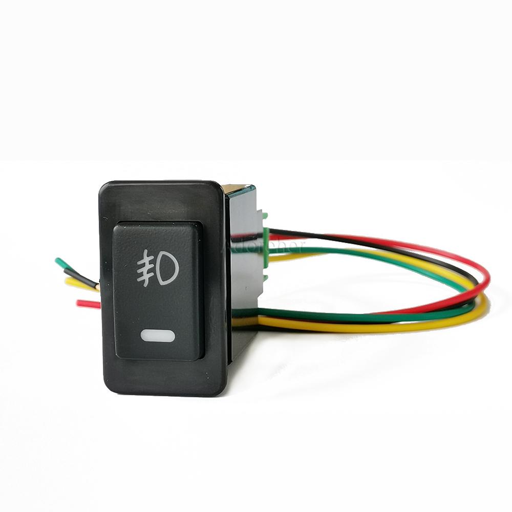 1PC Orange LED Light Modified Key Power On Off Front Fog Lamp DRL Mirror Switch Button With Wire For Nissan Patrol Y60 Paladin Switches4