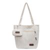 Large Capacity Tote Bag Women Commuter Handbag Solid Color Shoulder Bag