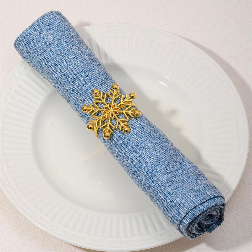 Set of 6 Snowflake Napkin Rings Christmas Napkin Holder Serviette Rings Perfect for Party Gatherings and Celebrations