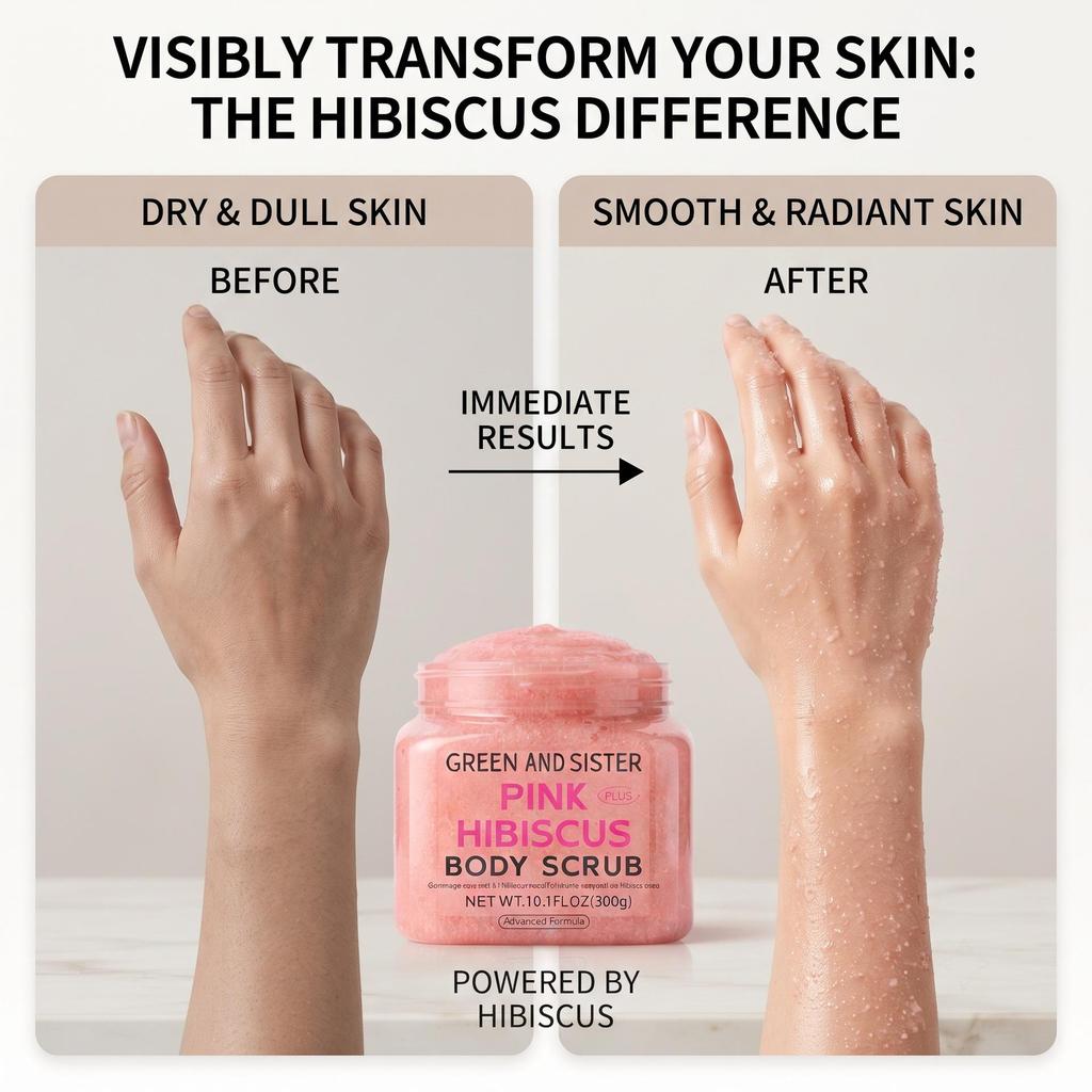 Pink Hibiscus Body Scrub: Exfoliates and Brightens Skin